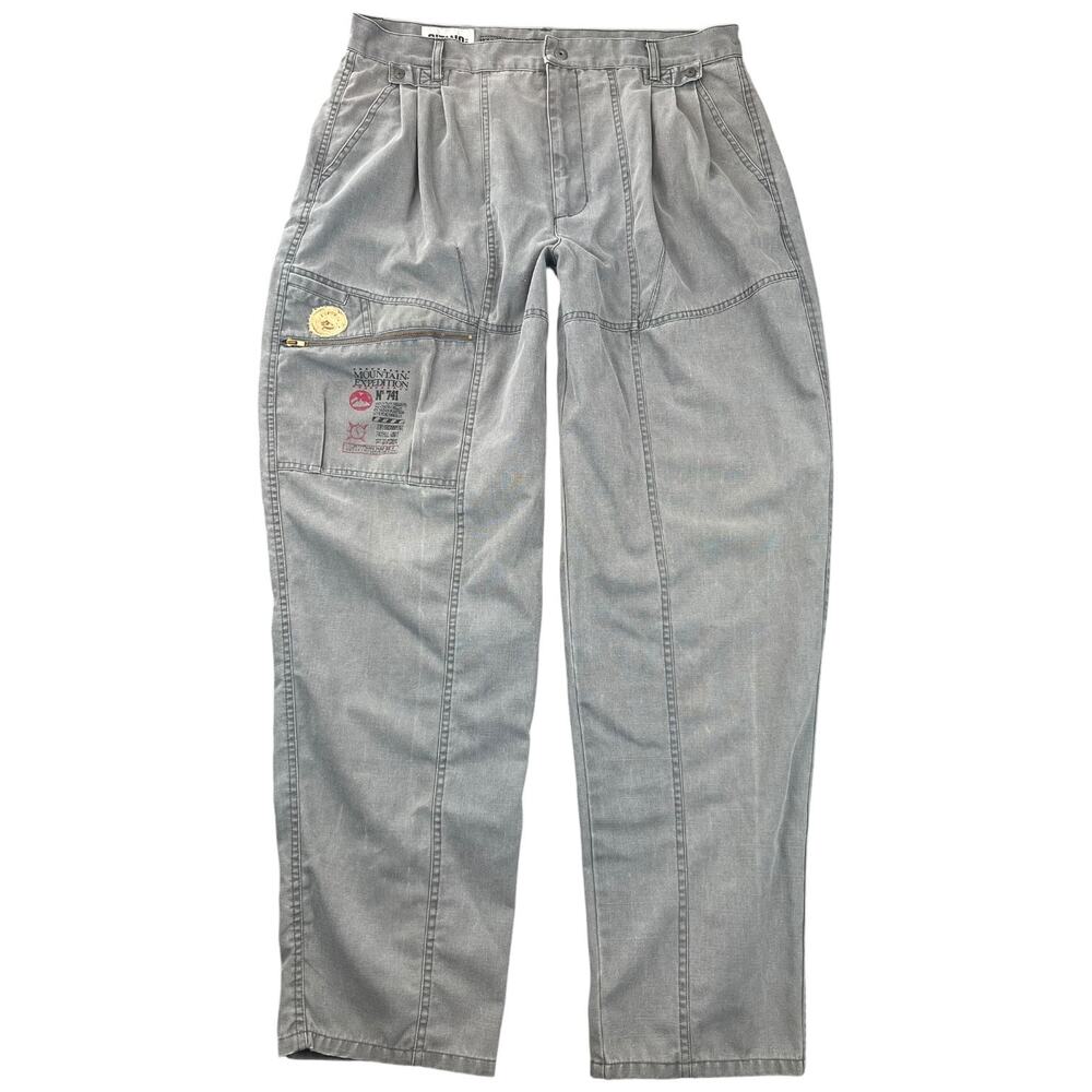 Vintage 90s Gitano Mountain Unit Cargo Pants Gray Baggy Gorpcore - Fits 35x31